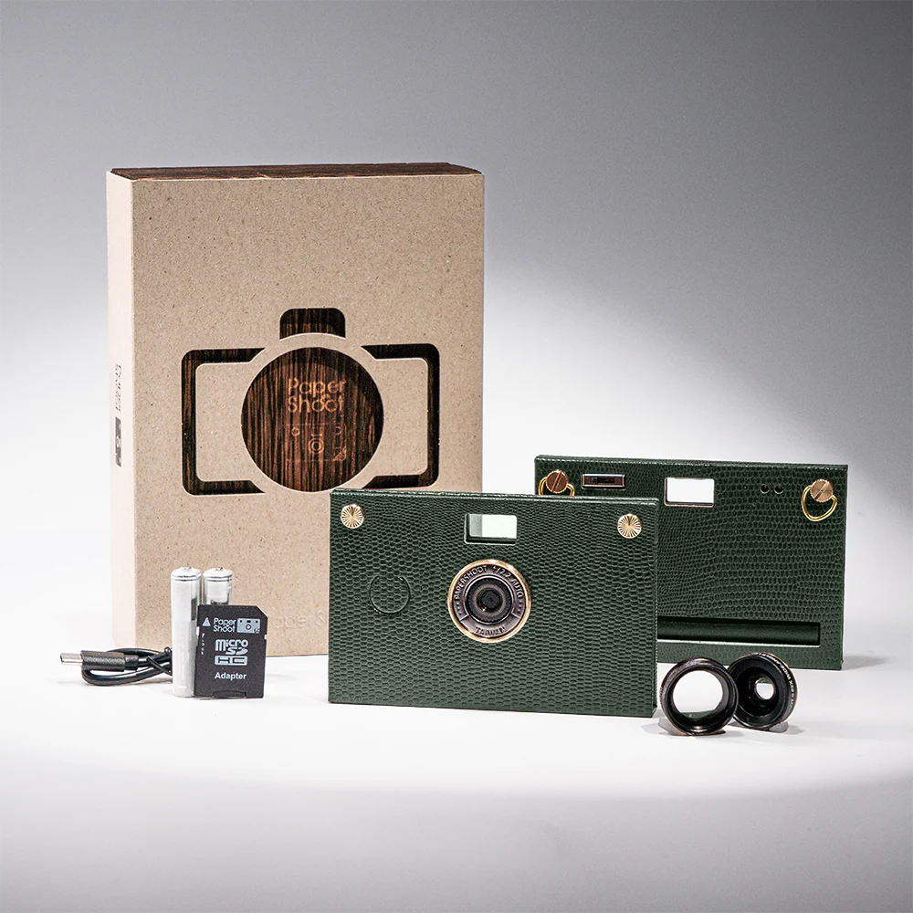 Coffret appareil photo - Coque texture cuir - Vert épicéa